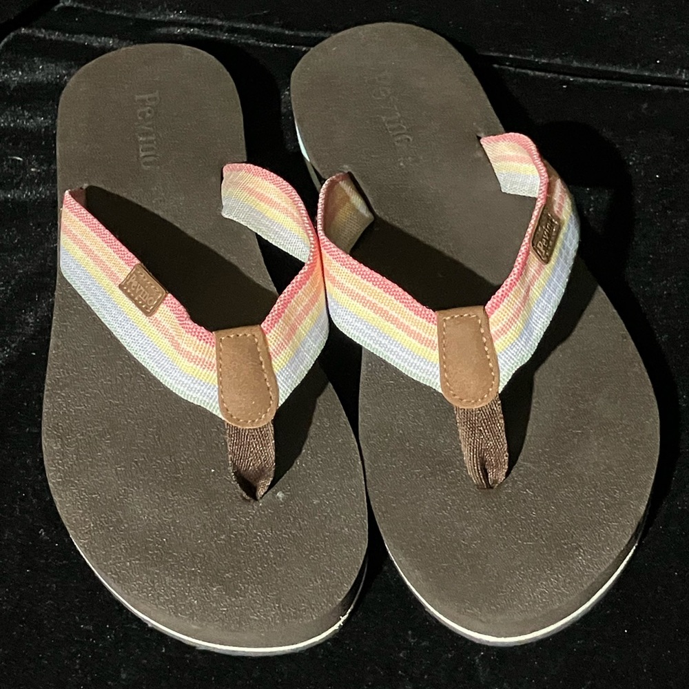 Pevino Women's Orthotic Flip Flops, Thong Sandal With Arch Support Sz 9M 9.5